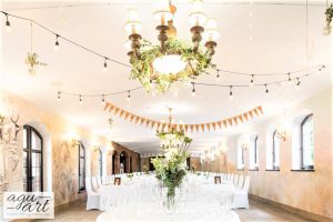 Dekoracja sali weselnej - Stół z szampanem