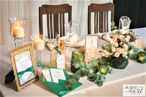 Dekoracja ślubna stołu prezydialnego zielona - Gdynia, Gdańsk