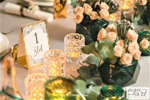 Dekoracja ślubna stołu prezydialnego zielona - Gdynia, Gdańsk