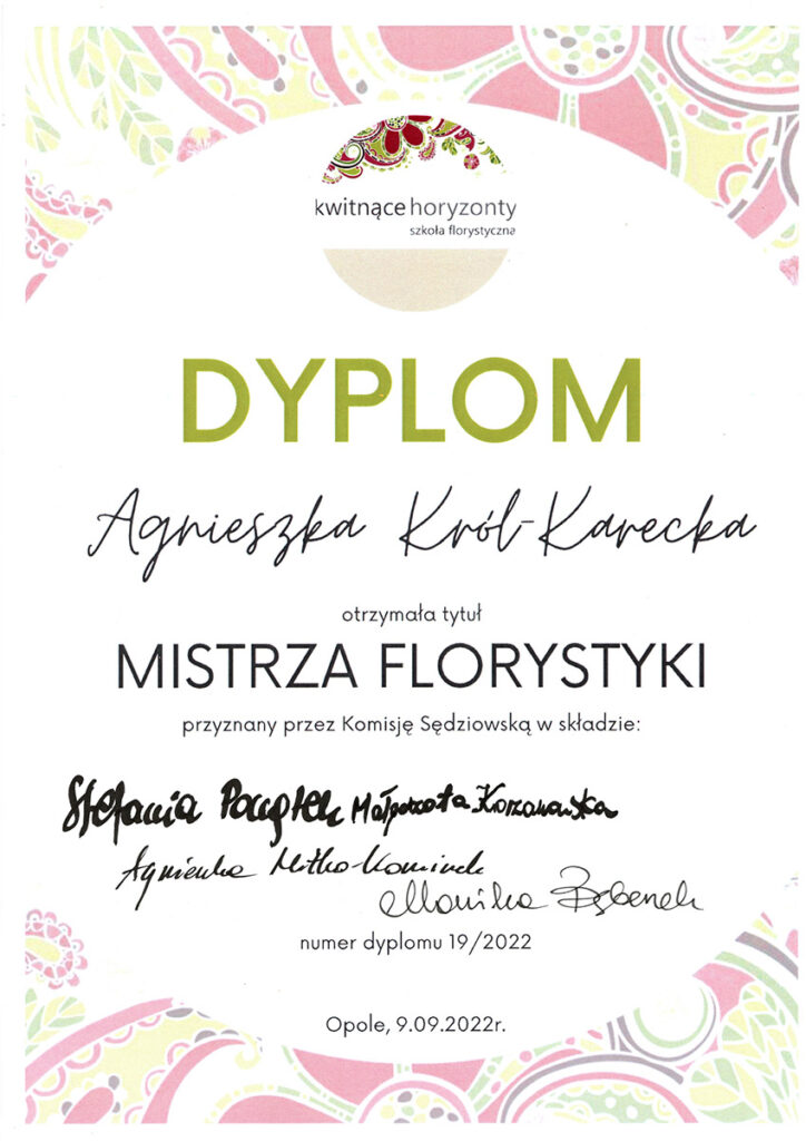 Dyplom Mistrza Florystyki