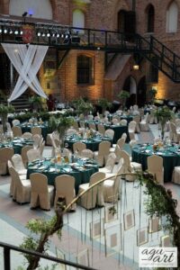 Wystrój sali weselnej na zamku w Gniewie