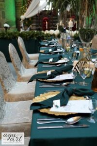 Wystrój sali weselnej na zamku w Gniewie