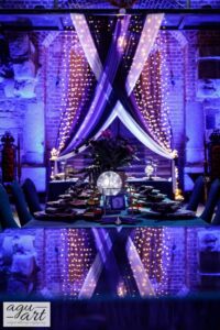 Dekoracja ślubna sali weselnej na zamku w Gniewie