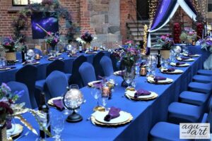 Dekoracja ślubna sali weselnej na zamku w Gniewie